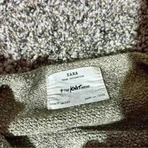 Zara Boys Knit Collection Sweater Wild Life Beige Size 7 Or 122cm - Picture 7 of 8